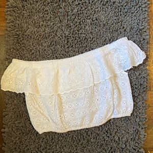 Japna Off Shoulder Eyelet Top